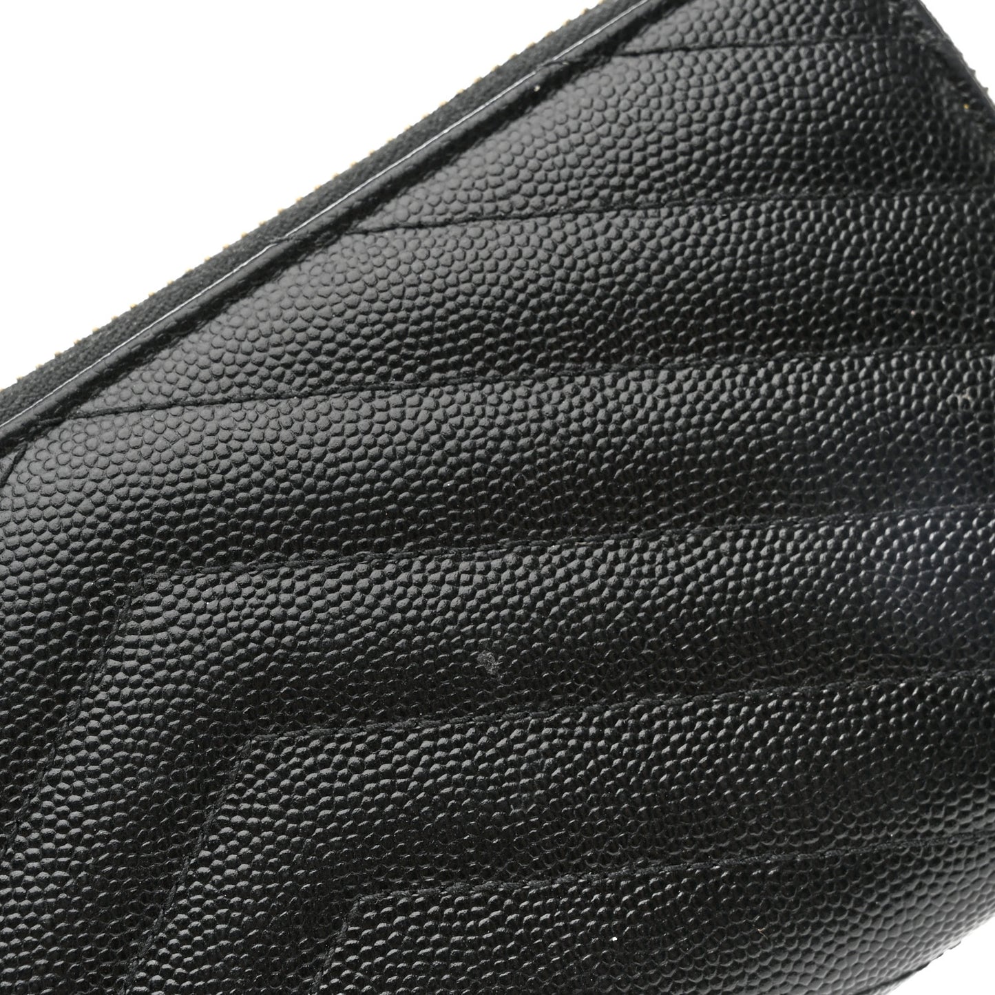 Grain De Poudre Matelasse Chevron Monogram Zip Around Wallet Black