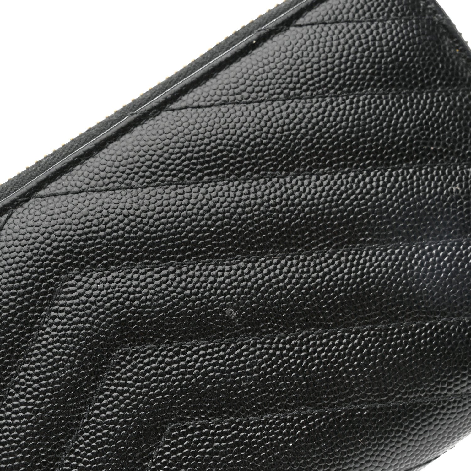 Saint Laurent Grain De Poudre Matelasse Chevron Monogram Zip Around Wallet Black 7 of 9