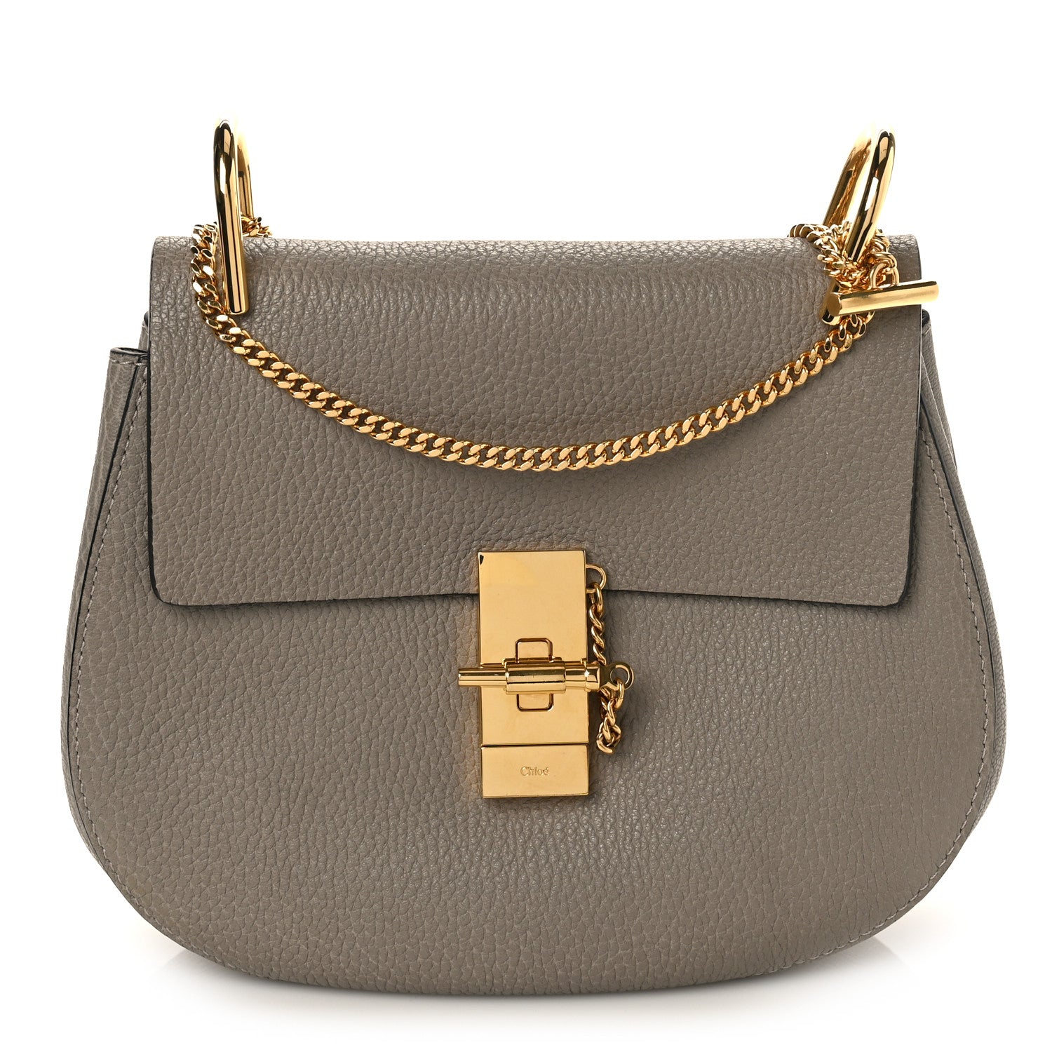 Chloe Grained Lambskin Drew Shoulder Bag Motty Grey 1 of 8