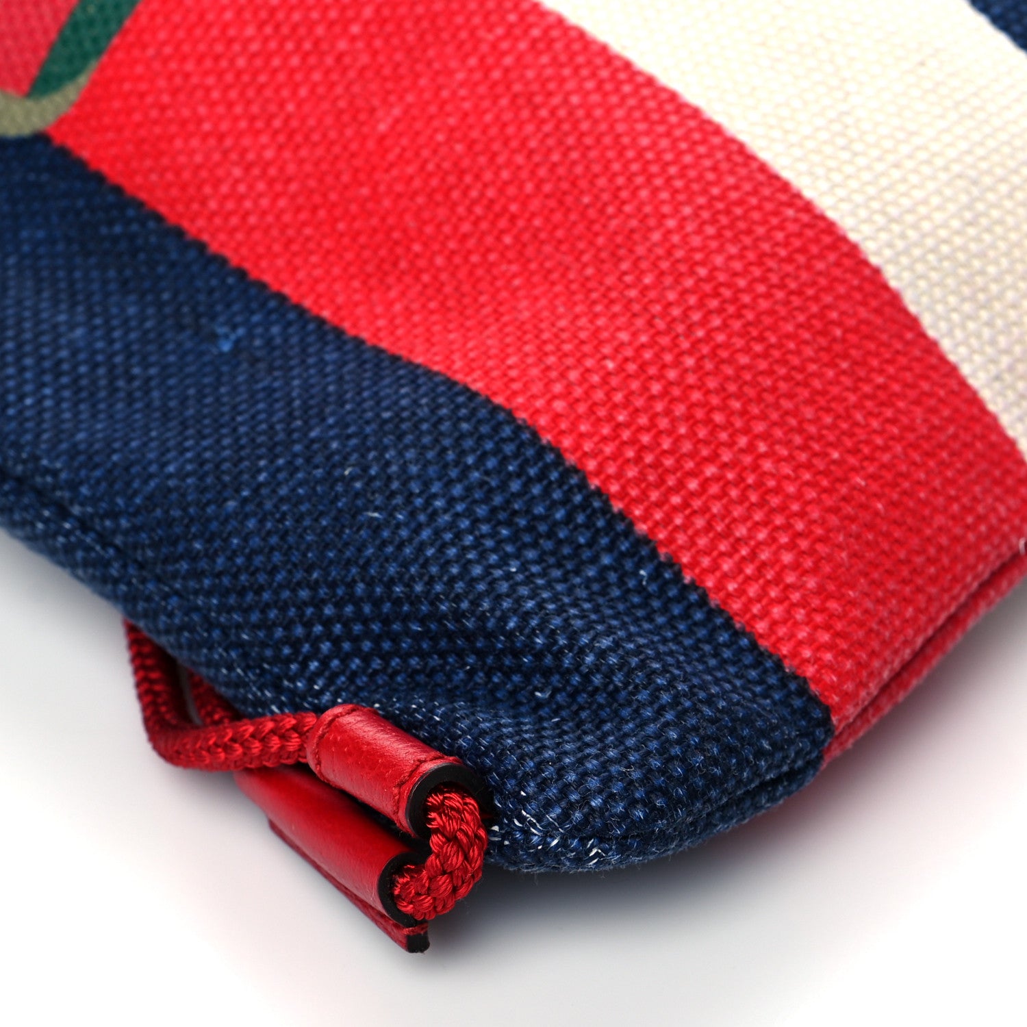 Gucci Canvas Logo Sylvie Stripe Drawstring Backpack Red 10 of 11