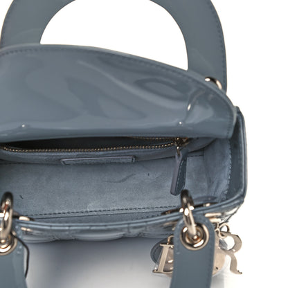 Christian Dior Patent Cannage Mini Lady Dior Grey Stone 5 of 9