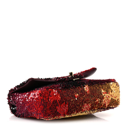 Chanel Shaded Sequins Mini Flap Black Burgundy Red Yellow 4 of 11