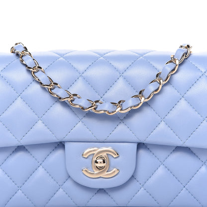 Chanel Lambskin Quilted Mini Rectangular Flap Light Blue 10 of 11