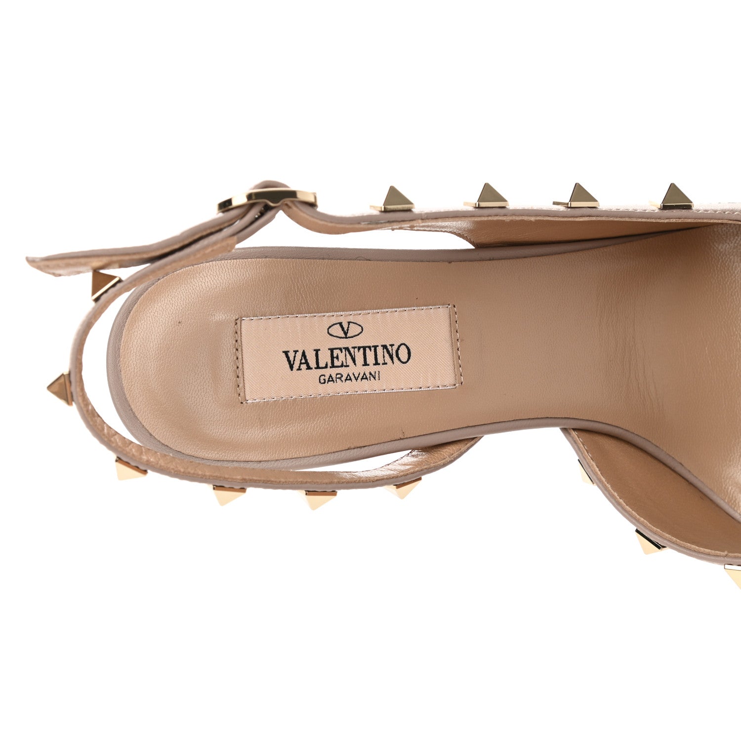 Valentino Garavani Patent Nappa Rockstud Half D'Orsay Slingback 85mm Pumps 37.5 Perla Poudre 7 of 8