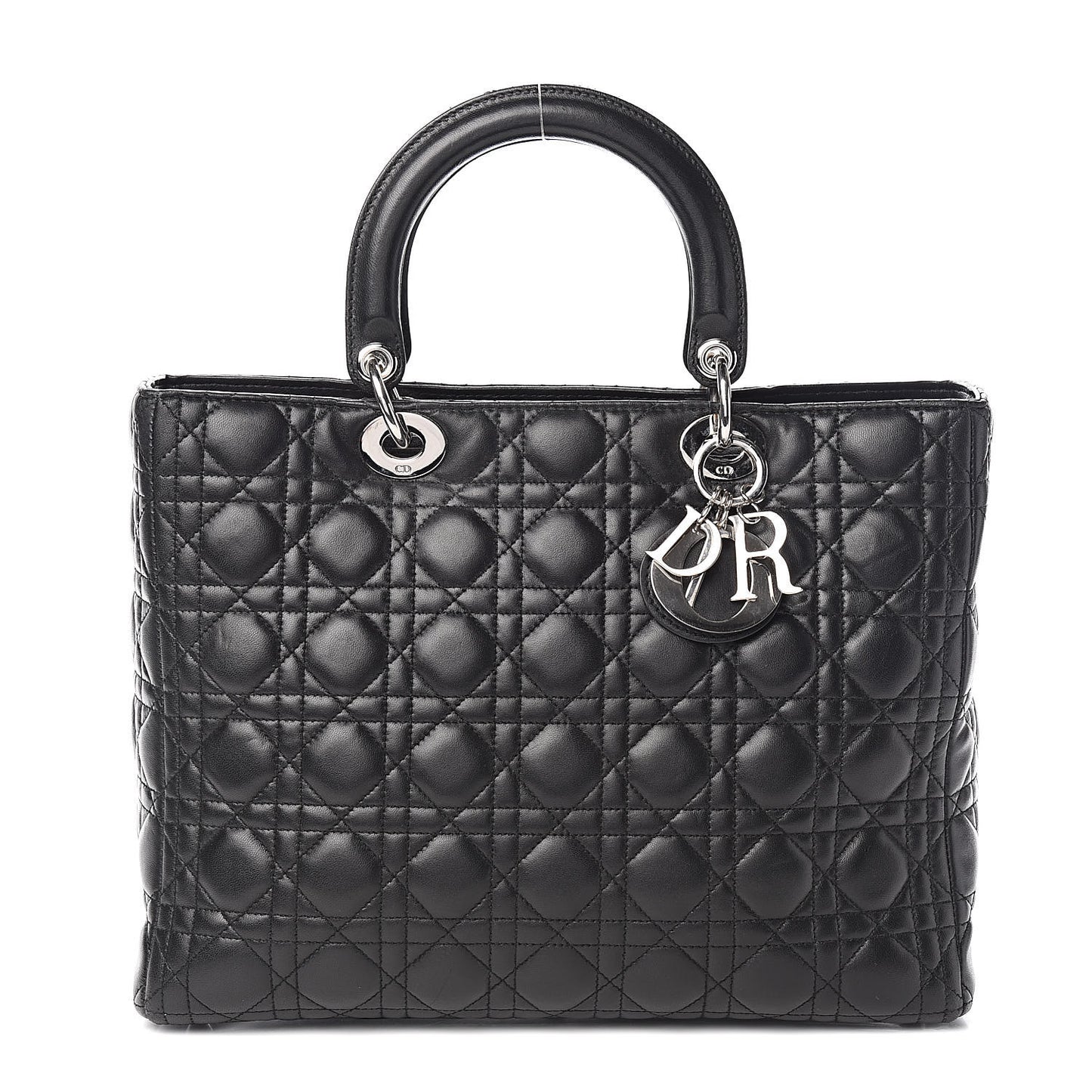 Lambskin Cannage Large Lady Dior Black