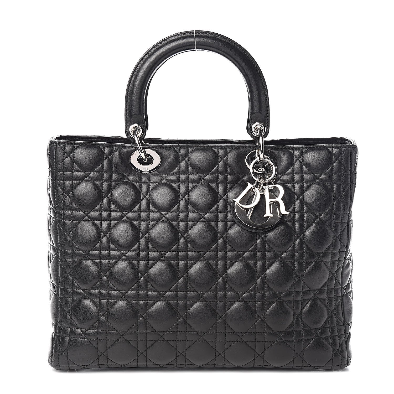 Christian Dior Lambskin Cannage Large Lady Dior Black 1 of 16