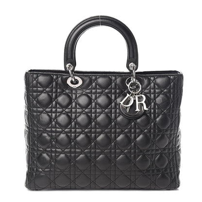 Christian Dior Lambskin Cannage Large Lady Dior Black 1 of 16