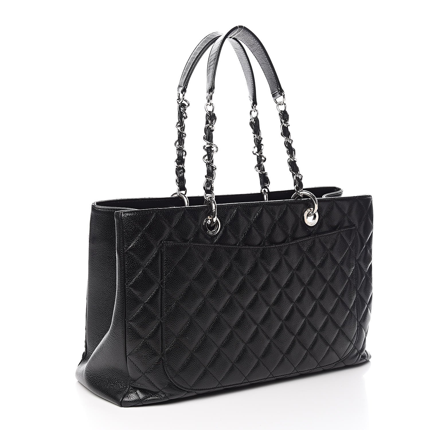 Chanel Caviar Quilted XL Grand Shopping Tote GST Black 3 of 10