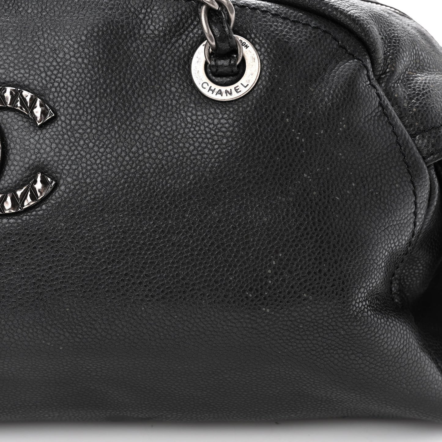 Glazed Caviar Coco Rider Bowling Bag Black