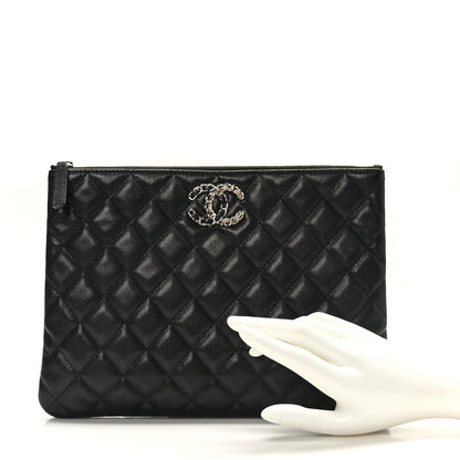 Chanel Caviar Quilted Medium French New Wave CC Pouch Black 2 of 8