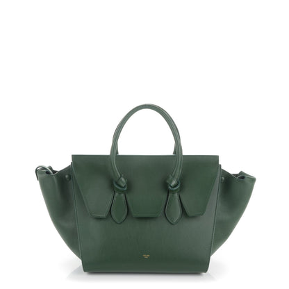 Celine Crisped Calfskin Small Tie Knot Tote Dark Green 1 of 9
