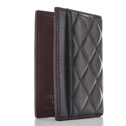 Chanel Lambskin Quilted Card Holder Wallet Black 3 of 7