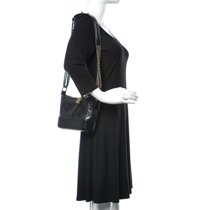 Chanel Aged Calfskin Quilted Small Gabrielle Hobo Black 4 of 13