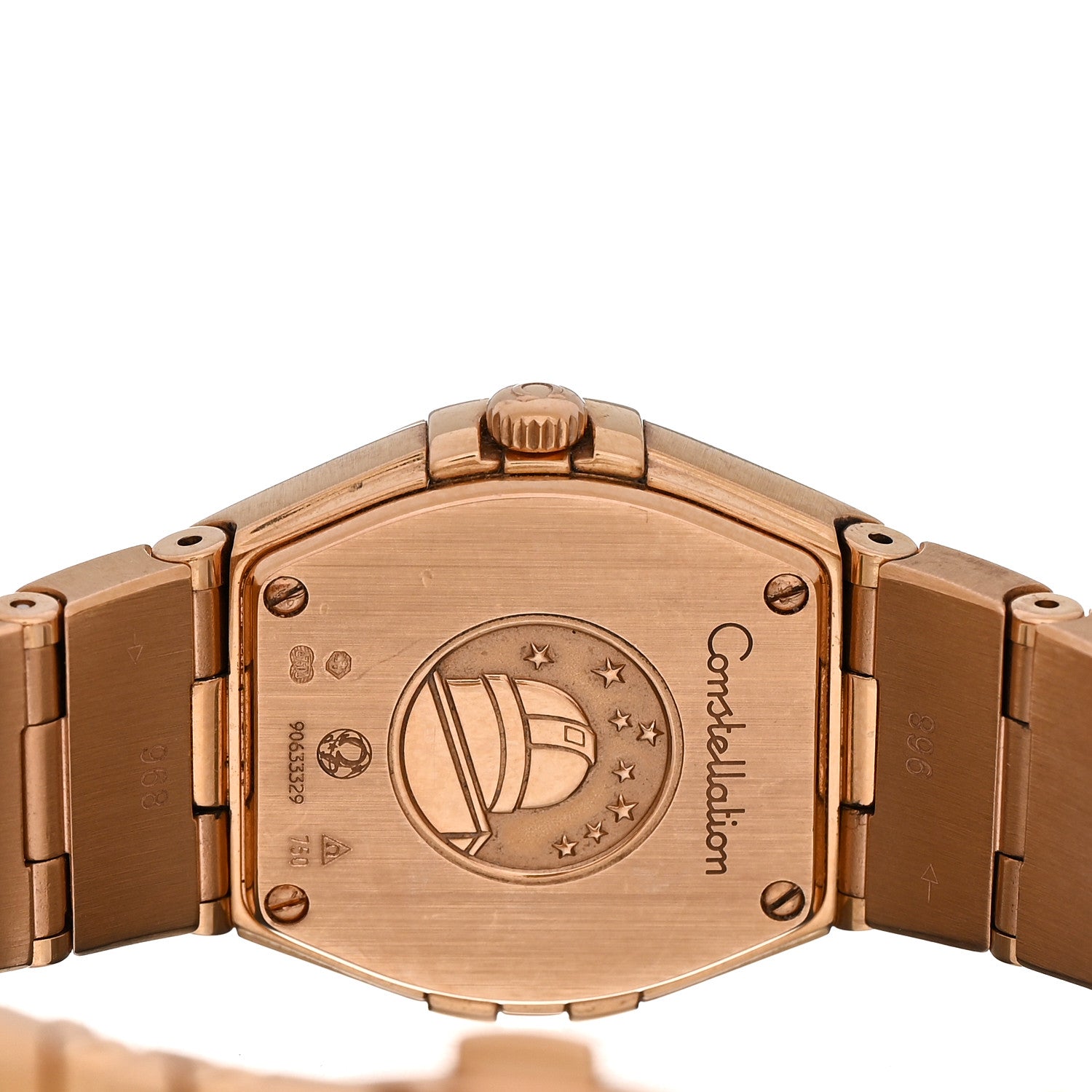 Omega 18K Red Gold Diamond Bezel Mother of Pearl 27mm Constellation Quartz Watch 123.55.24.60.55.004 4 of 4
