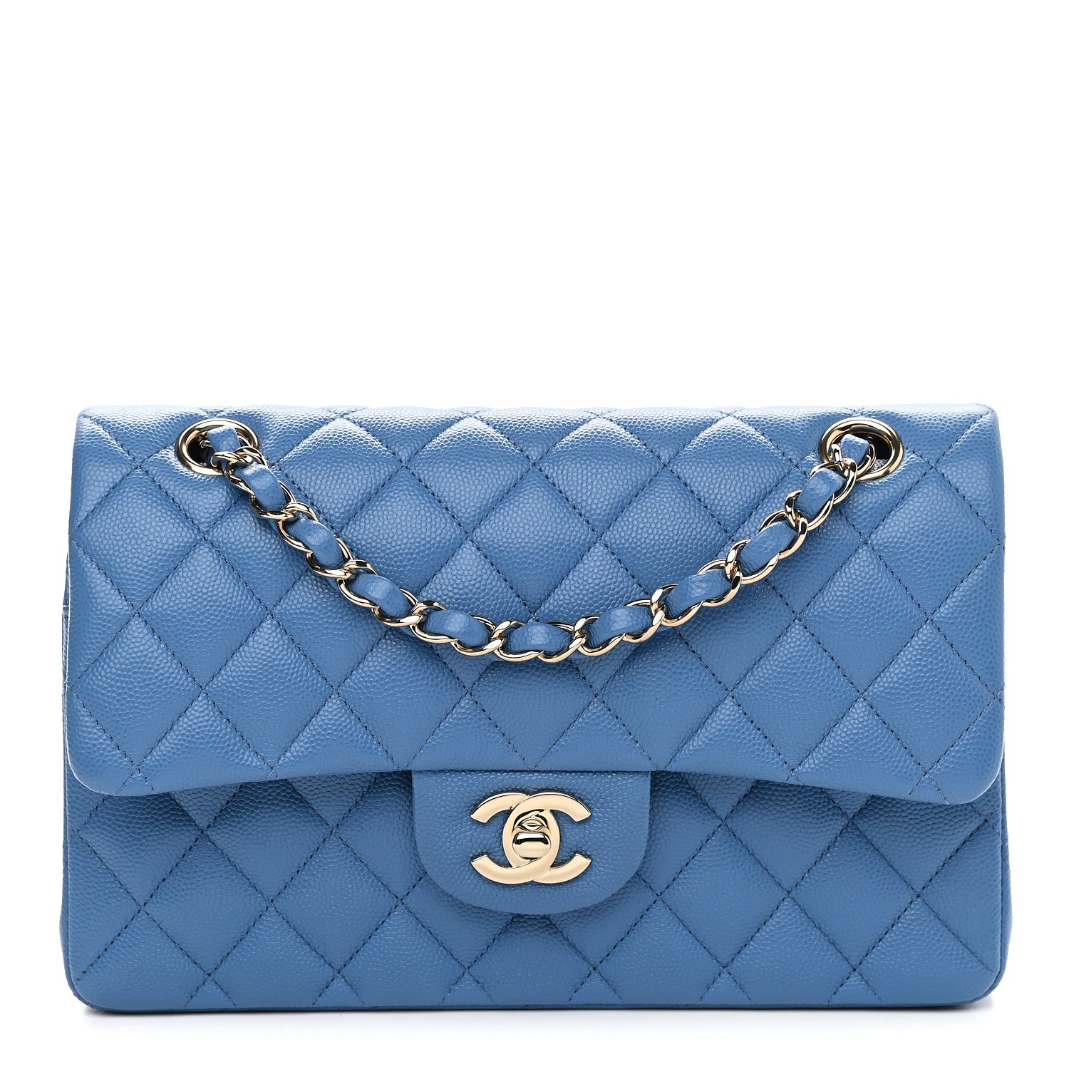 Chanel Caviar Quilted Small Double Flap Blue 1 of 9