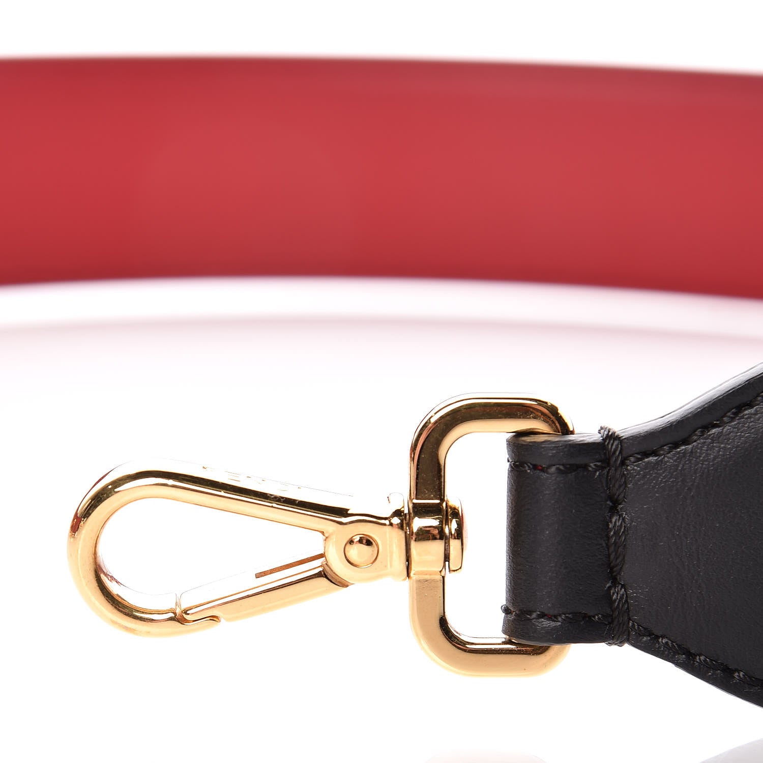 Fendi Vitello Century Metal Logo Bi-Color Strap You Black Fragola 6 of 6