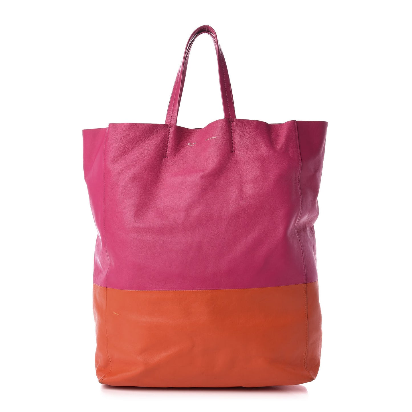 Lambskin Vertical Bi-Color Cabas Hibiscus