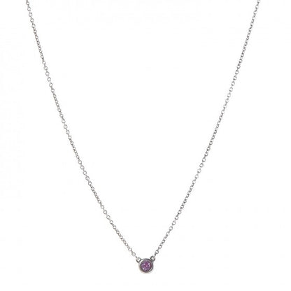 Tiffany Sterling Silver Pink Sapphire Color By The Yard Necklace 1 of 7
