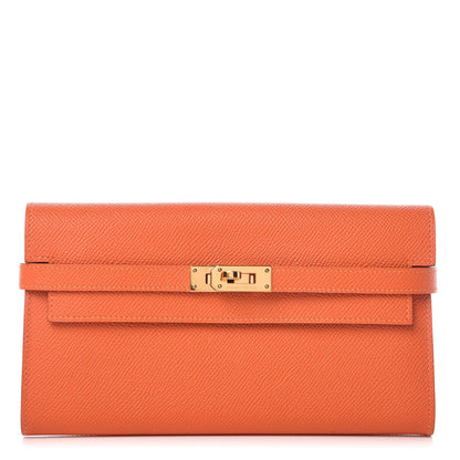 Hermes Epsom Kelly Longue Wallet Orange 1 of 9
