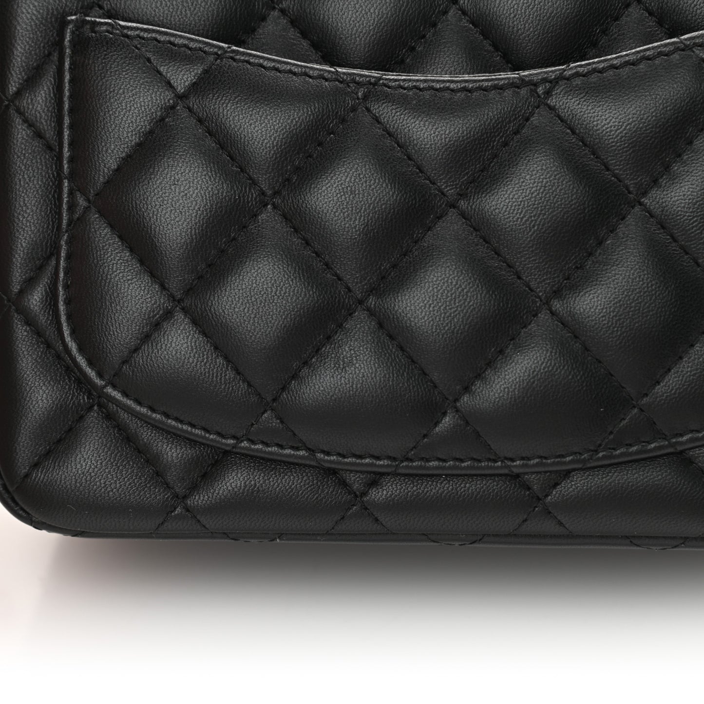 Lambskin Quilted Mini Square Flap Black