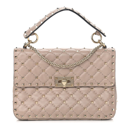 Valentino Garavani Lambskin Medium Rockstud Spike Shoulder Bag Poudre 1 of 13