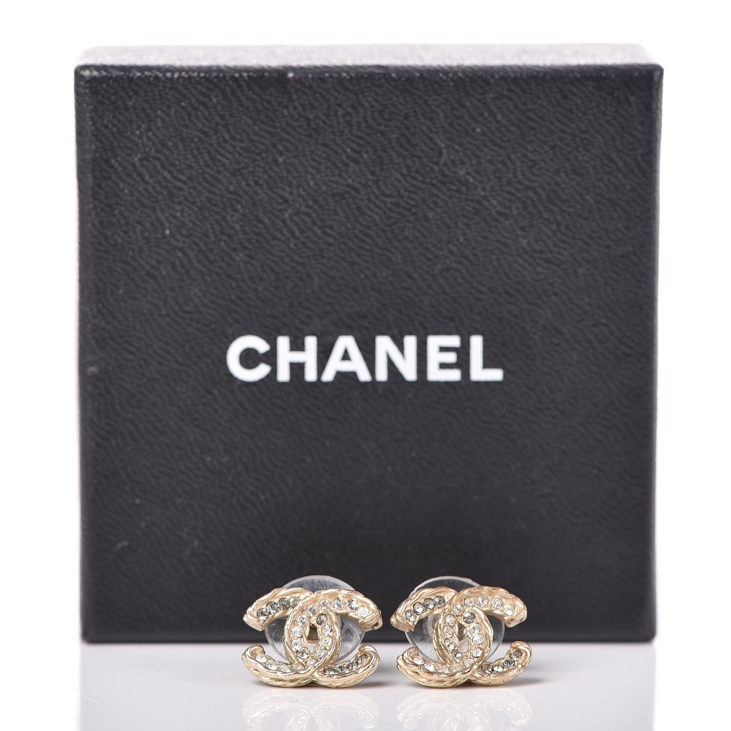Crystal CC Earrings Light Gold
