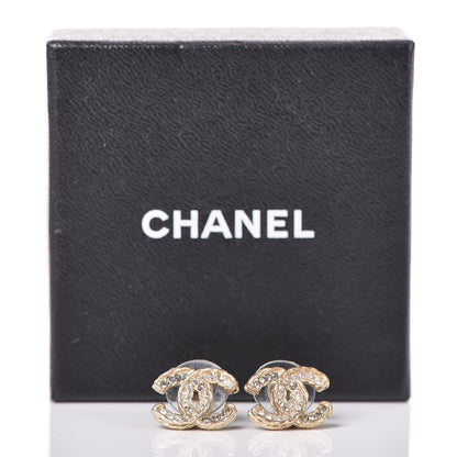 Chanel Crystal CC Earrings Light Gold 5 of 5