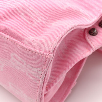 Balenciaga Denim BB Monogram Neo Cagole Handbag XS Pink 12 of 12