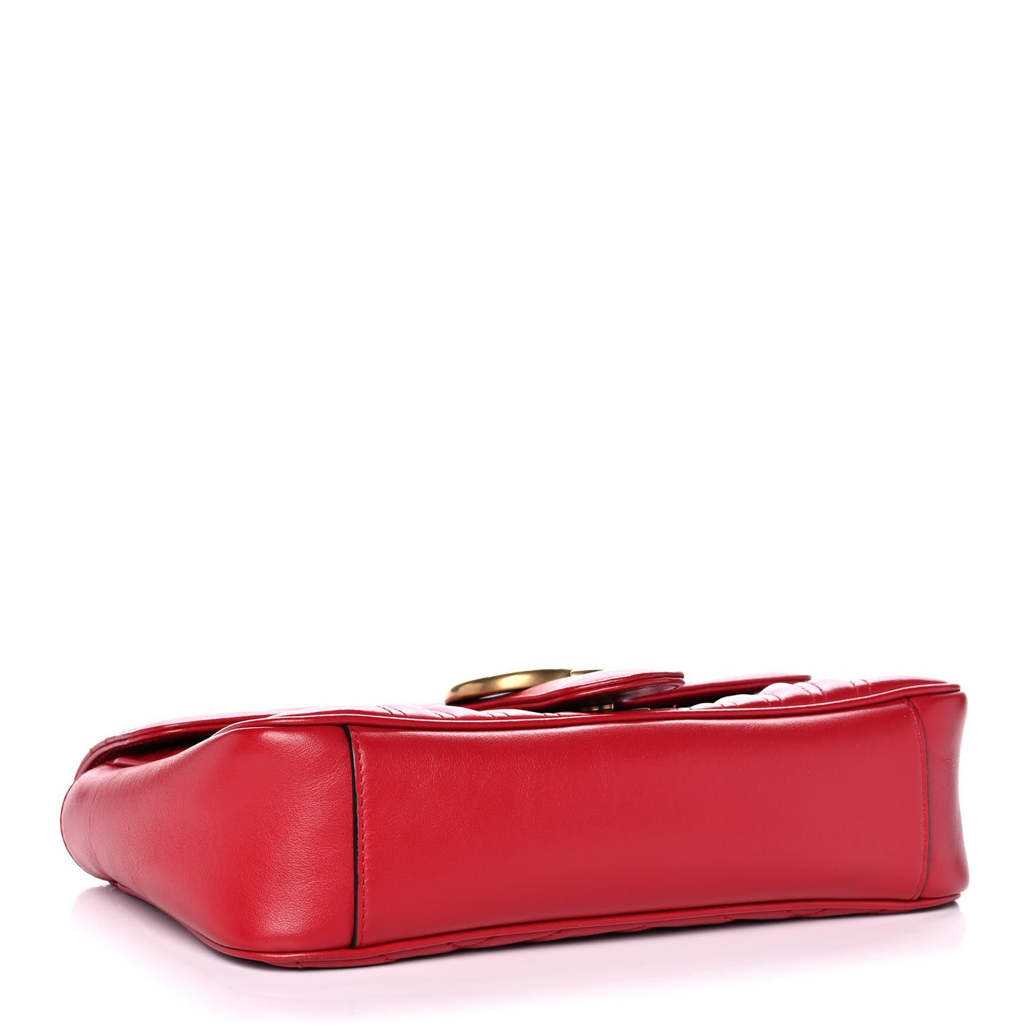 Calfskin Matelasse Small GG Marmont Shoulder Bag Hibiscus Red