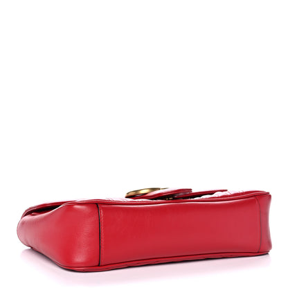 Gucci Calfskin Matelasse Small GG Marmont Shoulder Bag Hibiscus Red 4 of 11
