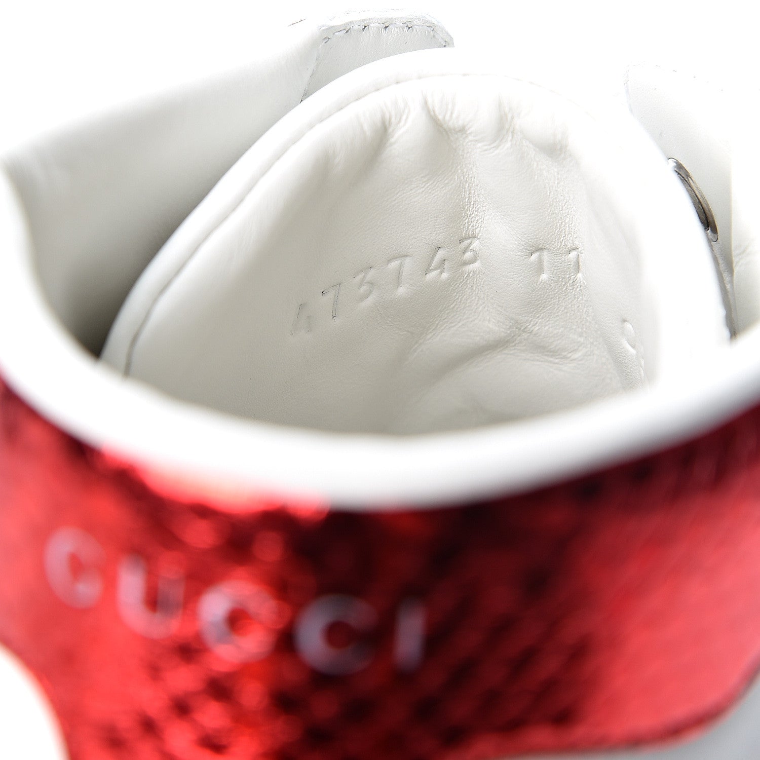 Gucci Calfskin Ayers Web Mens Dionysus High Top Sneakers 11 White 9 of 10
