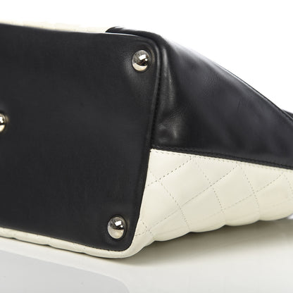 Chanel Calfskin Quilted Large Cambon Tote White Black 12 of 13