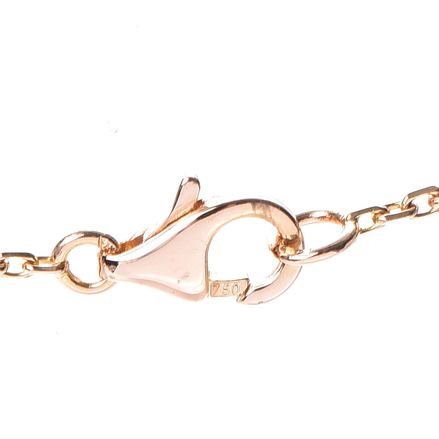 18K Rose Gold Diamond Mother of Pearl Vintage Alhambra Pendant Necklace