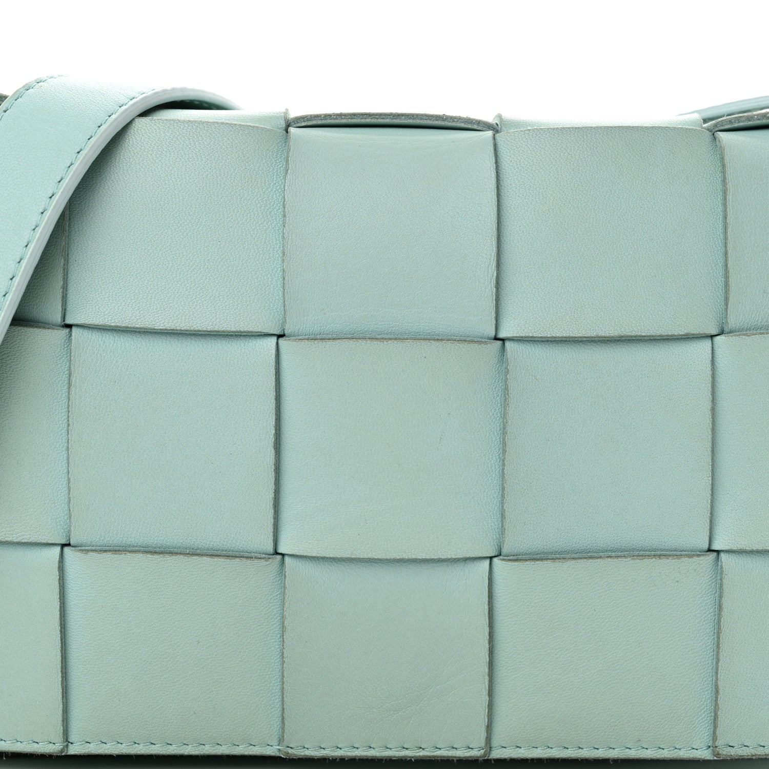 Bottega Veneta Lambskin Maxi Intreccio Cassette Bag Teal Washed 7 of 14