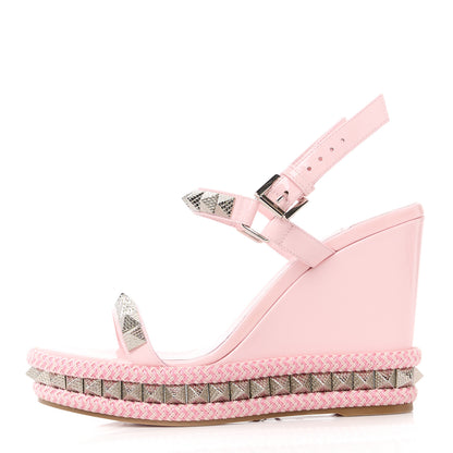 Christian Louboutin Patent Pyraclou 110 Wedge Sandals 38 Poupee 1 of 9