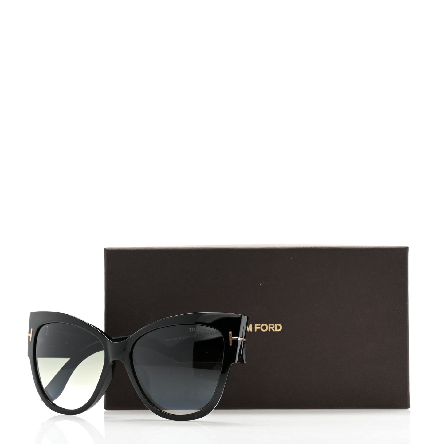 Acetate Anoushka Cat Eye Sunglasses TF371 Black