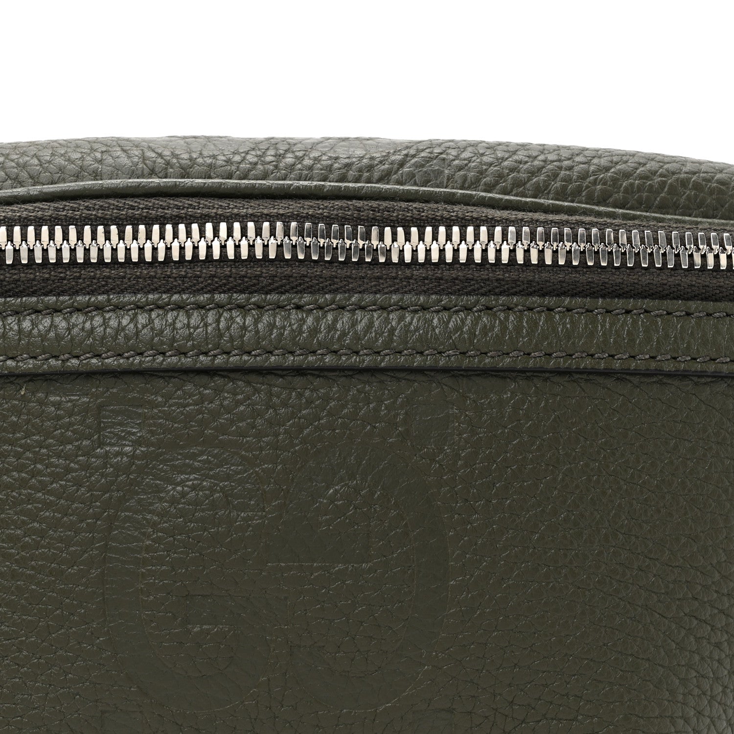 Gucci Piuma Calfskin Jumbo GG Embossed Small Belt Bag Dark Green 8 of 10