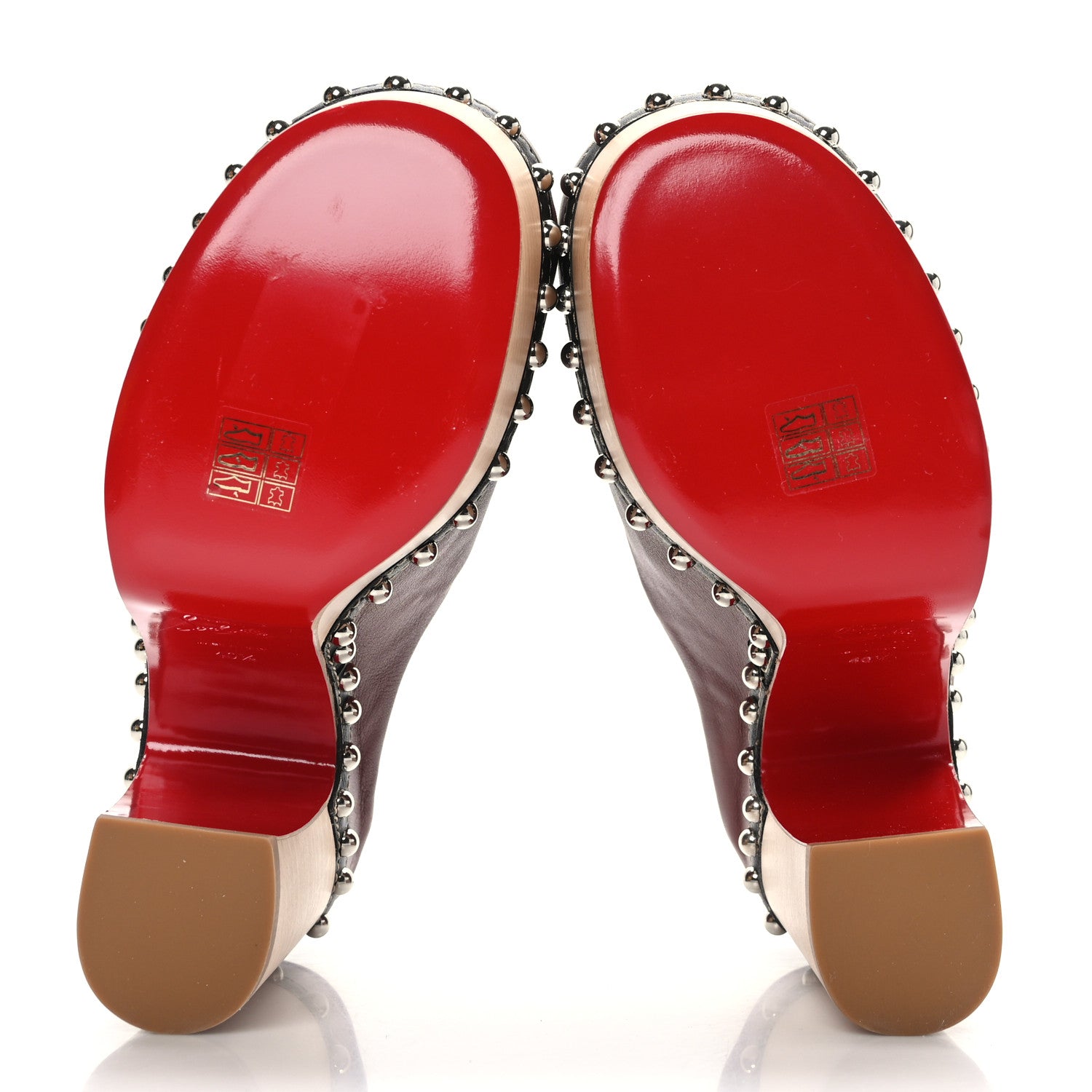 Christian Louboutin Calfskin Shearling Joan 130 Platform Mules 40.5 Burgundy 5 of 7