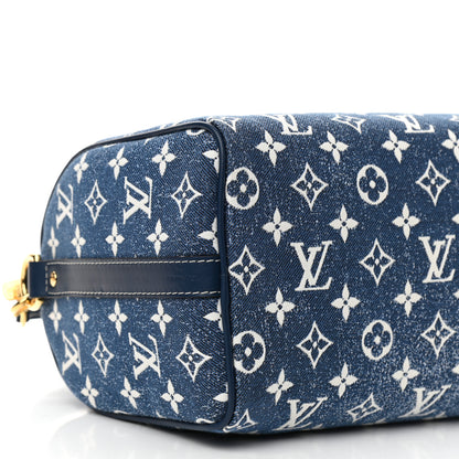 Louis Vuitton Monogram Jacquard Denim Speedy Bandouliere 25 Bleu 8 of 9