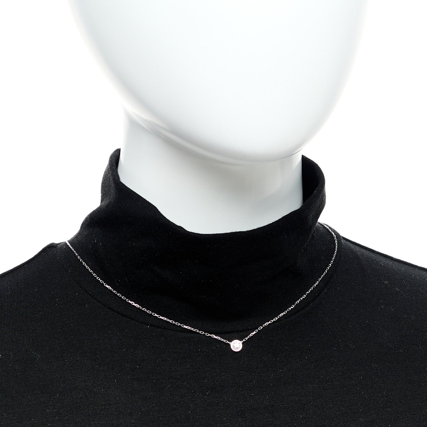 Cartier 18K White Gold Diamond LM D'Amour Pendant Necklace 2 of 6