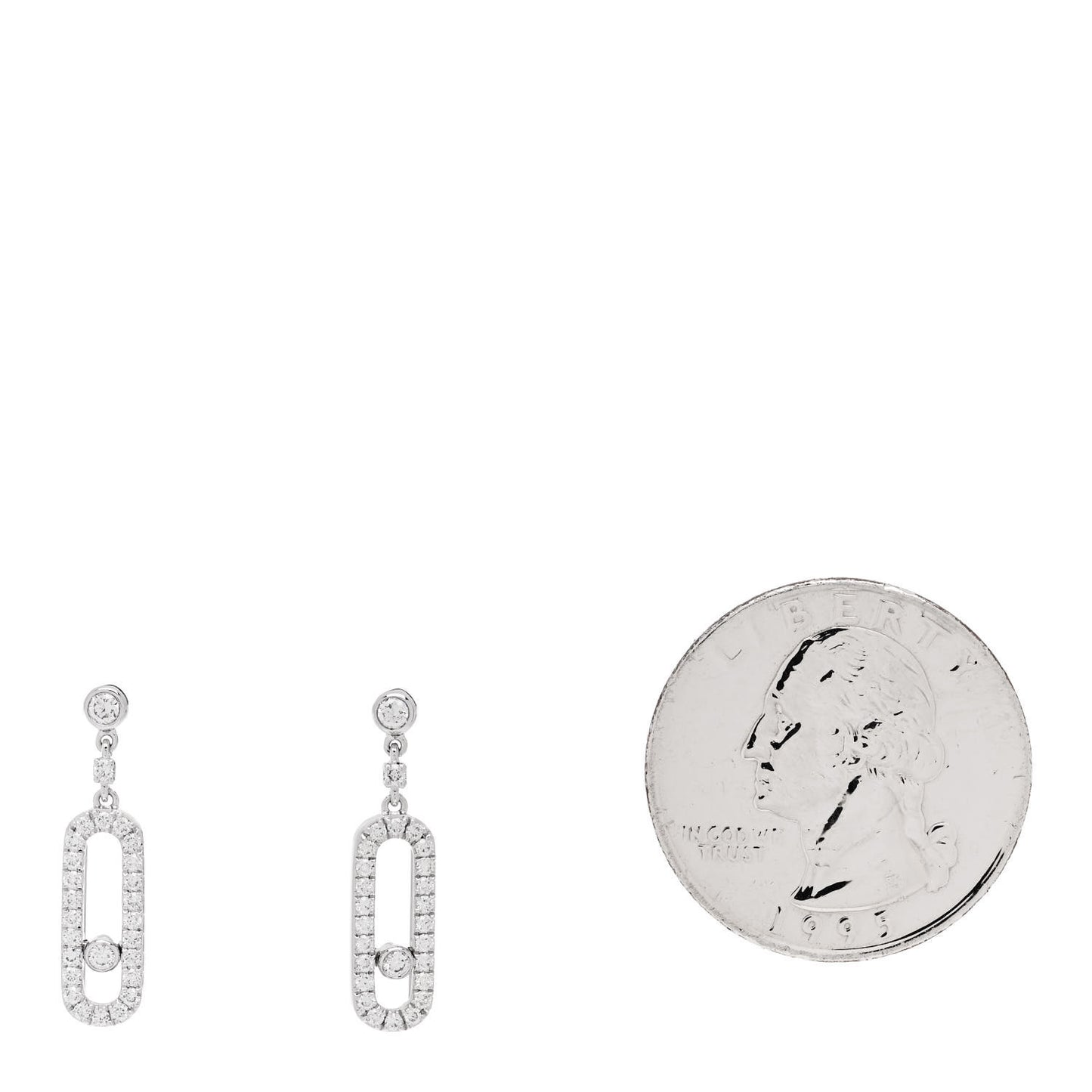 18K White Gold Diamond Move Uno Drop Earrings
