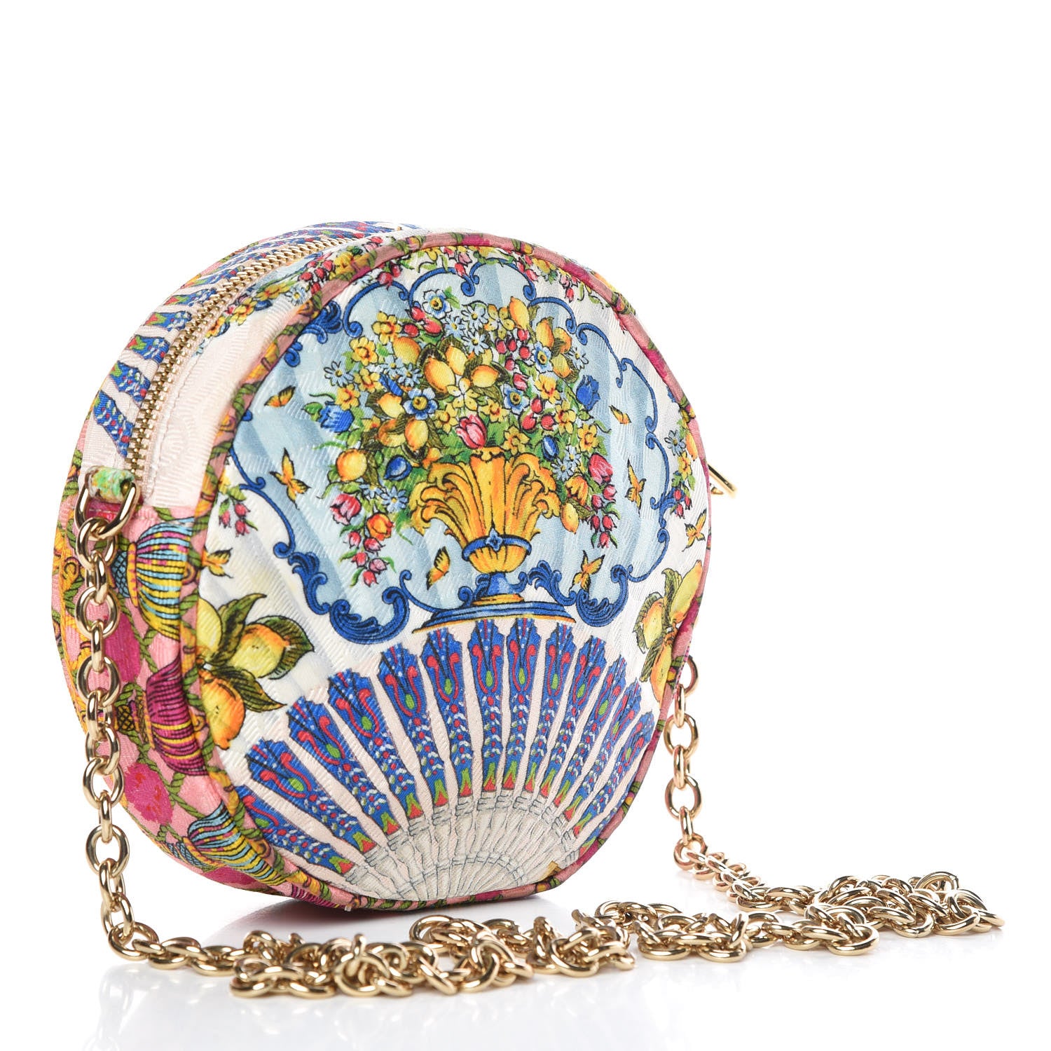 Dolce & Gabbana Brocade Fan Foulard Print Glam Crossbody Multicolor 3 of 8