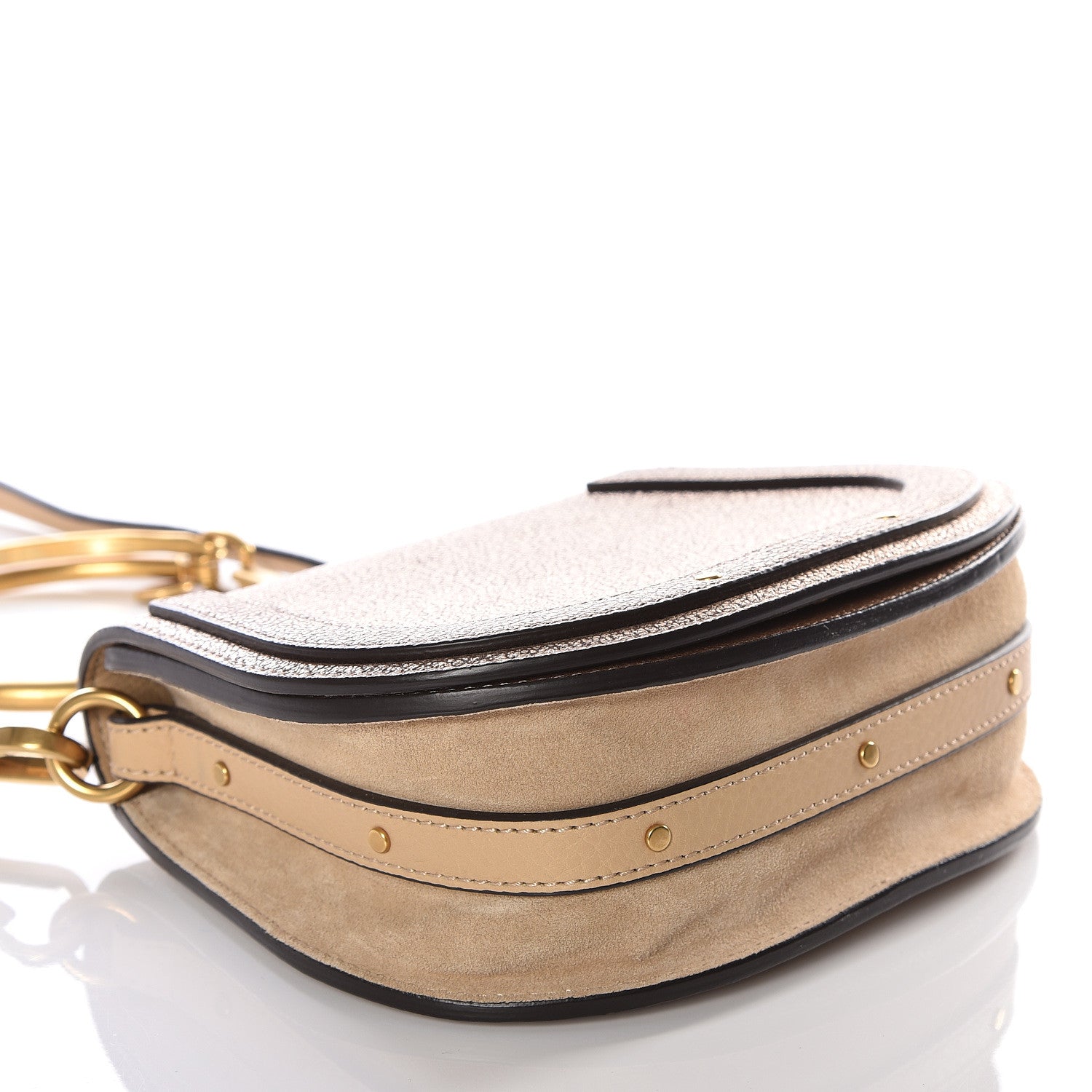 Chloe Metallic Calfskin Small Nile Bracelet Bag Gold 3 of 9