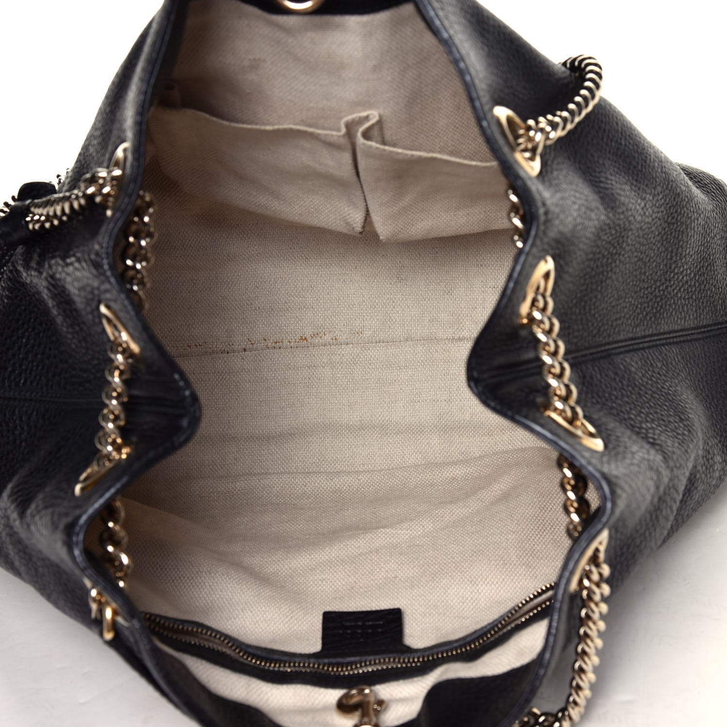 Gucci Pebbled Calfskin Medium Soho Chain Shoulder Bag Black 8 of 8