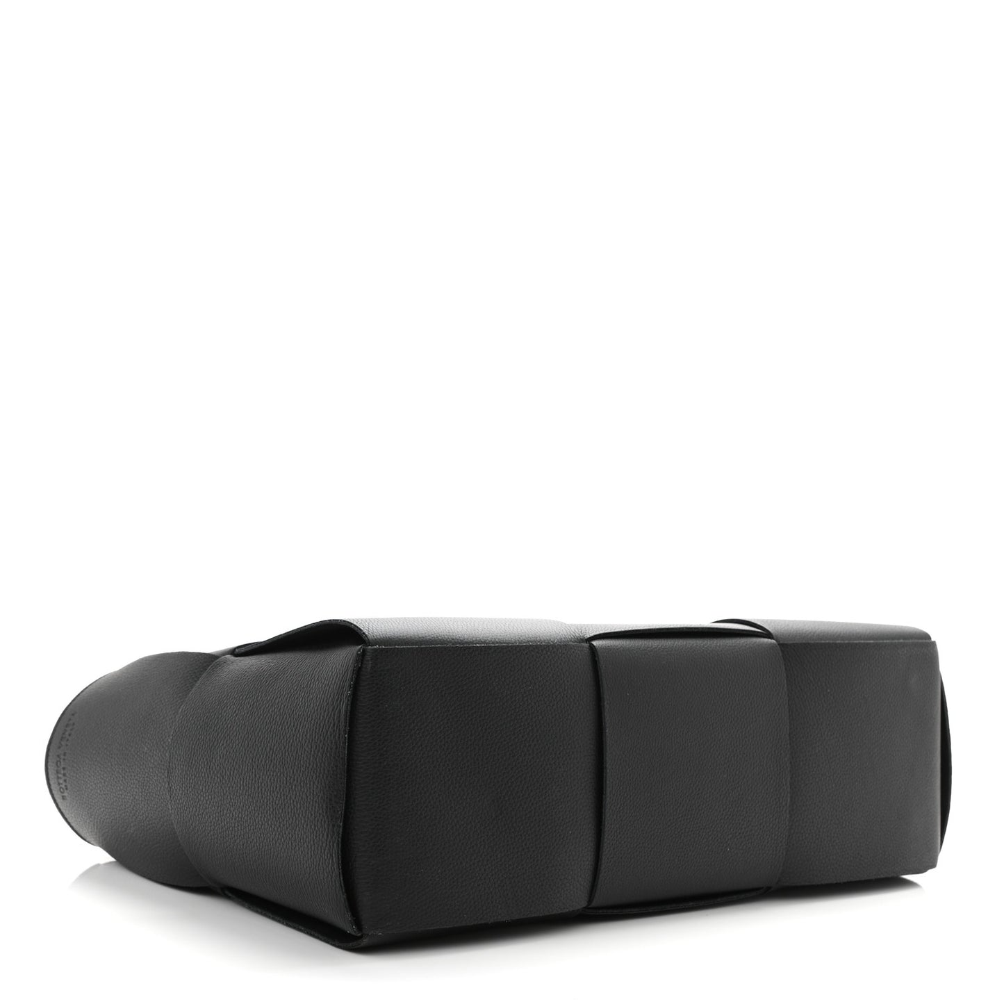 Grained Calfskin Maxi Intrecciato Arco Tote Black