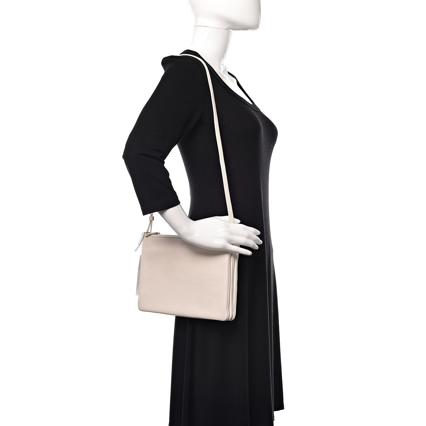 Goatskin Large Trio Crossbody Bag Linen