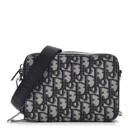 Christian Dior Oblique Pouch Navy Blue 1 of 10