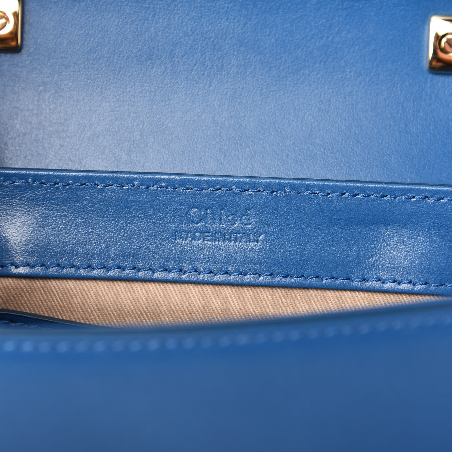 Chloe Shiny Calfskin Suede Mini C Bag Smoky Blue 8 of 9