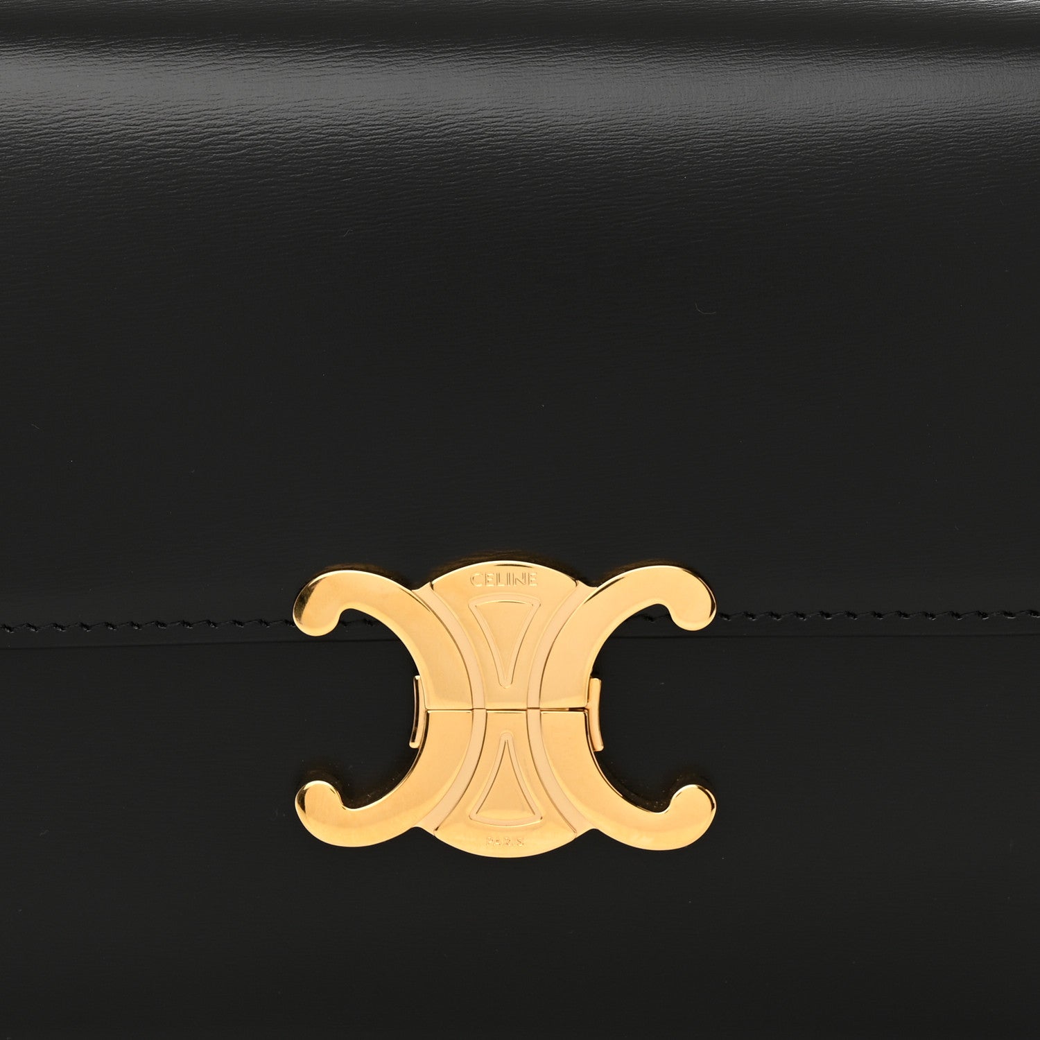 Celine Shiny Calfskin Medium Triomphe Black 10 of 14