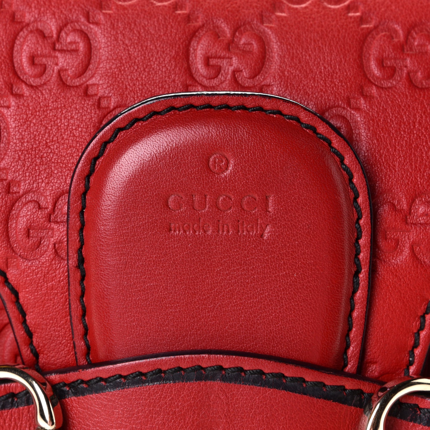 Gucci Guccissima Medium Emily Chain Shoulder Bag Red 6 of 6